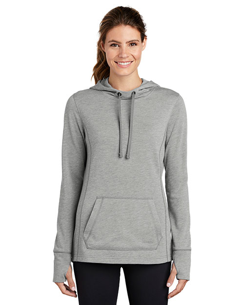 Sport-Tek Ladies PosiCharge Tri-Blend Wicking Fleece Hooded Pullover. LST296