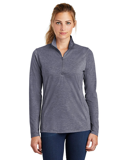 Sport-Tek Ladies PosiCharge Tri-Blend Wicking 1/4-Zip Pullover. LST407