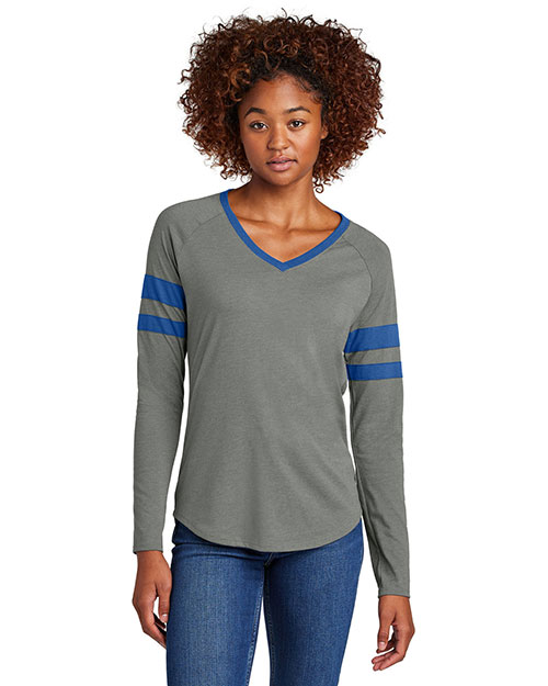 Sport-Tek ®  Ladies Halftime Stripe Long Sleeve V-Neck Tee LST6043