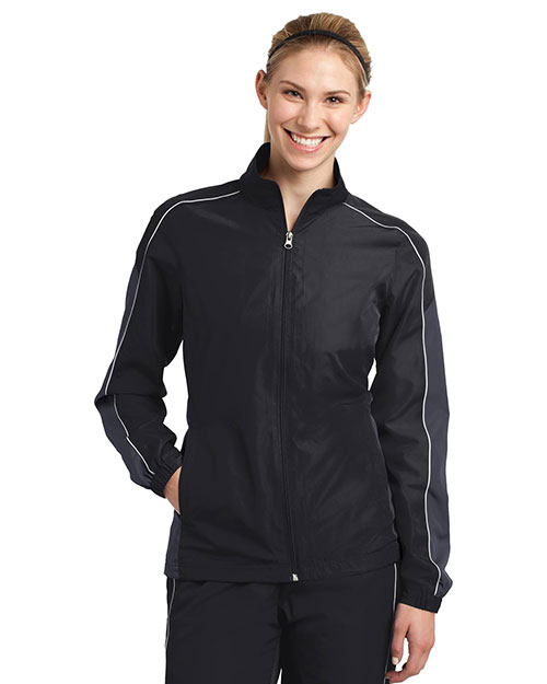   Sport-Tek ® Ladies Piped Colorblock Wind Jacket. LST61