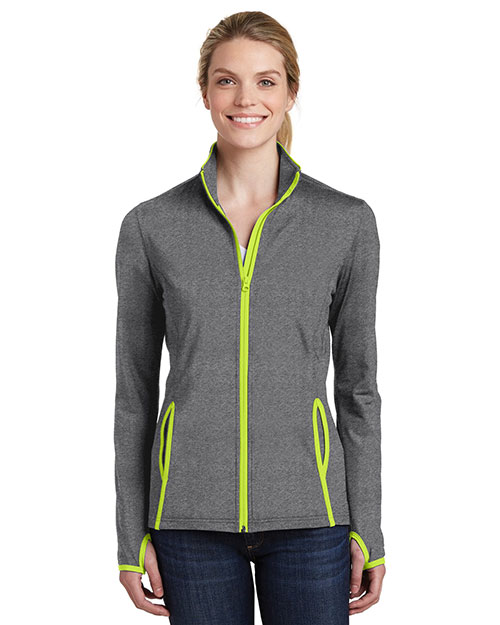 Sport-Tek Ladies Sport-Wick Stretch Contrast Full-Zip Jacket.  LST853