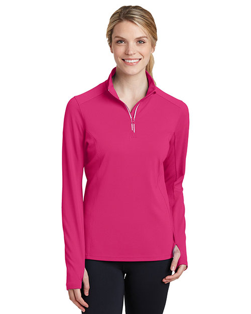 Sport-Tek Ladies Sport-Wick Textured 1/4-Zip Pullover.  LST860