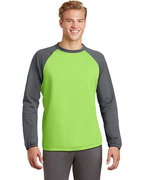 Sport-Tek ST242 Sport-Wick Raglan Colorblock Fleece Crewneck