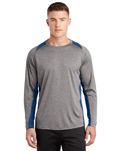 Sport-Tek Long Sleeve Heather Colorblock Contender Tee. ST361LS