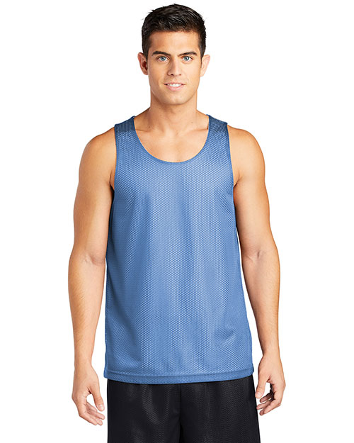 Sport-Tek ST500 Men Posicharge Classic Mesh ™  Reversible Tank Carolina Blue at bigntallapparel