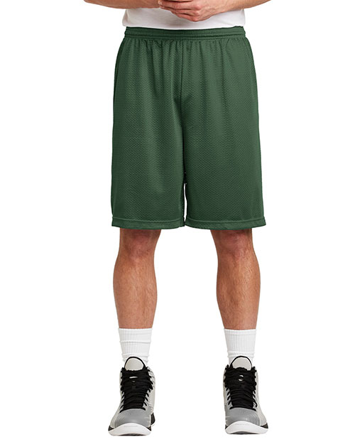 Sport-Tek ST515 Men Long Posicharge Classic Mesh ™  Short Forest Green at bigntallapparel