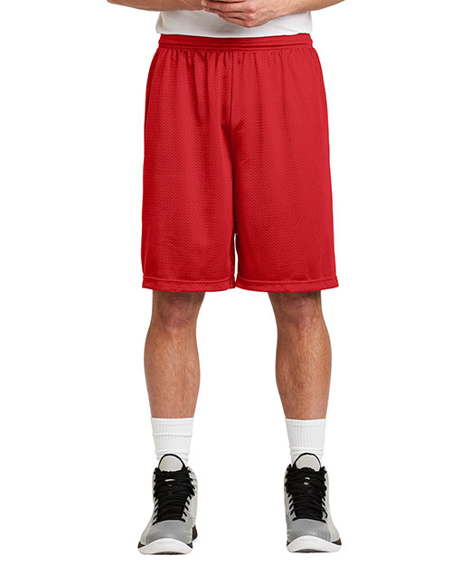 Sport-Tek ST515 Men Long Posicharge Classic Mesh ™  Short True Red at bigntallapparel