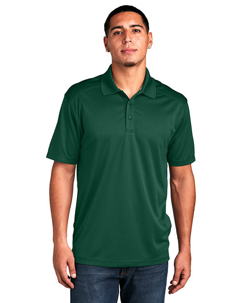 Sport-Tek ST680 Men Active Textured Polo Forest Green at bigntallapparel