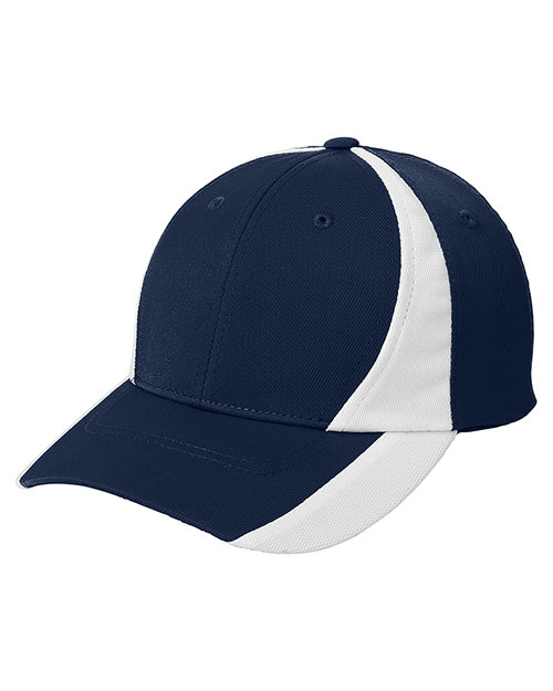 Sport-Tek STC11  Dry Zone Nylon Colorblock Cap True Navy/White at bigntallapparel