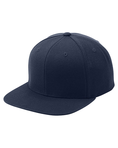 Sport-Tek STC19  Flat Bill Snapback Cap Tr Nvy/Tr Nvy at bigntallapparel