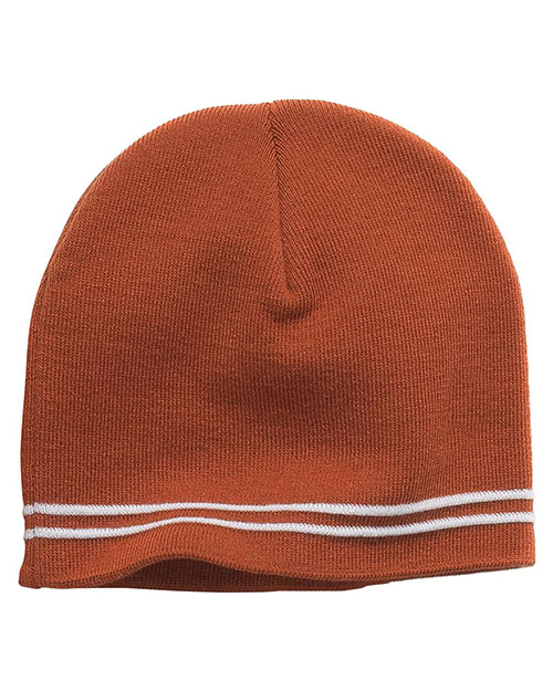 Sport-Tek STC20  Spectator Beanie Texas Orng/Wht at bigntallapparel