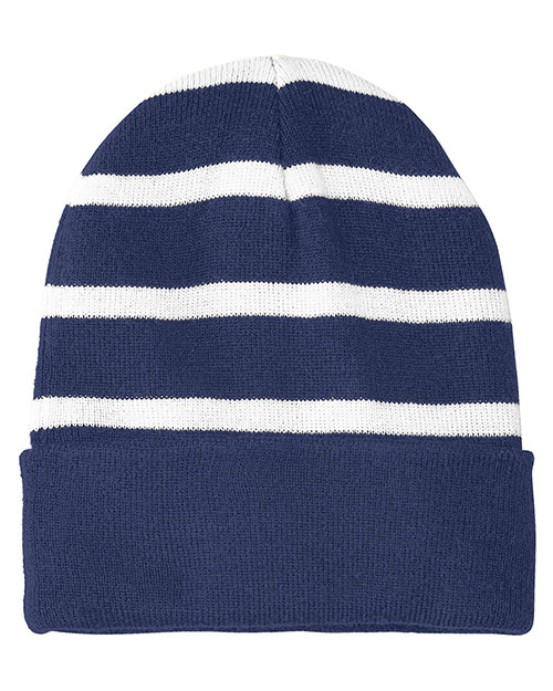 Sport-Tek Striped Beanie with Solid Band. STC31