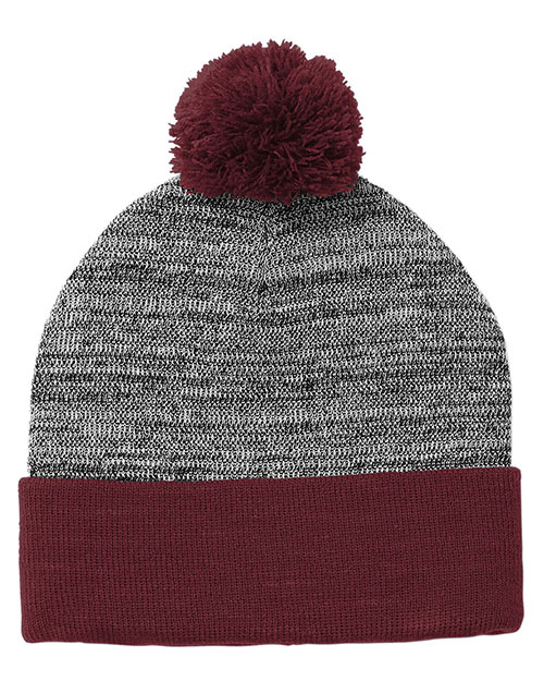 Sport-Tek Heather Pom Pom Beanie STC41