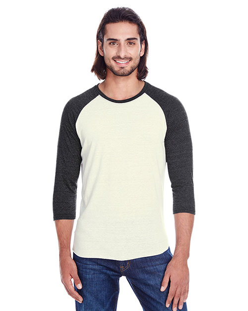 Threadfast Apparel 302G Men Unisex Triblend 3/4-Sleeve Raglan