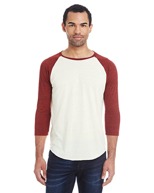 Threadfast Apparel 302G Men Unisex Triblend 3/4-Sleeve Raglan