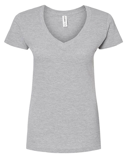Tultex 214 Women's Slim Fit Fine Jersey V-Neck T-Shirt