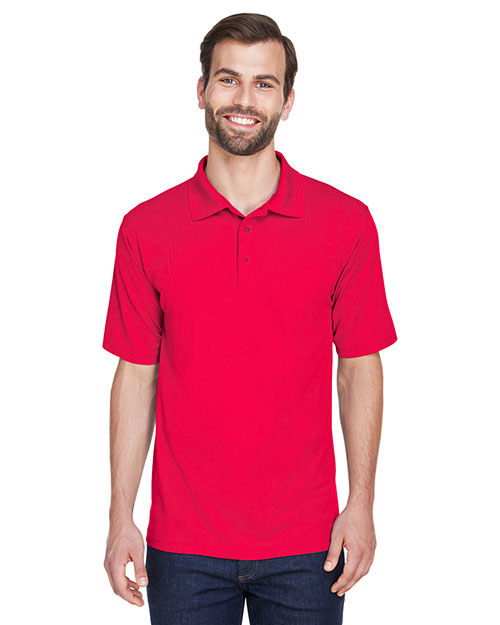 Ultraclub 8210 Men Cool & Dry Mesh Pique Polo Red at bigntallapparel