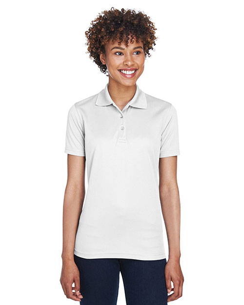 Ultraclub 8210L Women Cool & Dry Mesh Pique Polo White at bigntallapparel