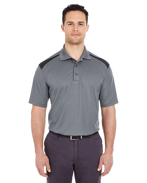 UltraClub 8215  Adult Cool & Dry Two-Tone Mesh Piqué Polo