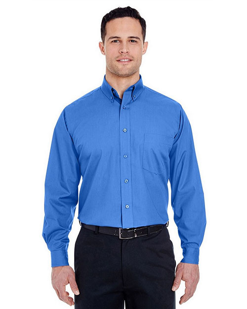 Ultraclub 8355 Men Easycare Broadcloth French Blue at bigntallapparel