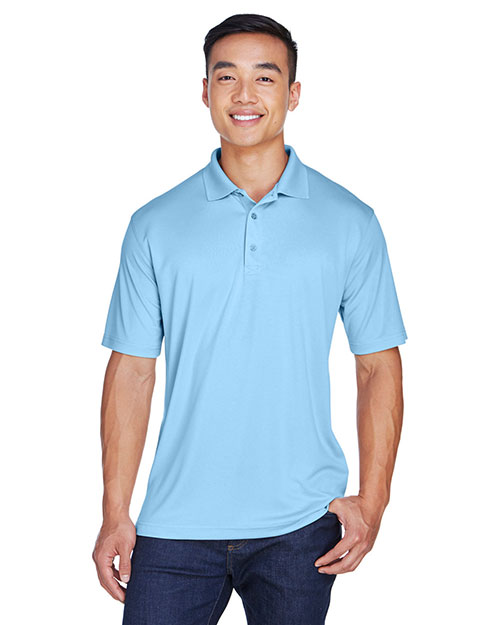 Ultraclub 8405 Men Cool & Dry Mesh Sport Polo Columbia Blue at bigntallapparel