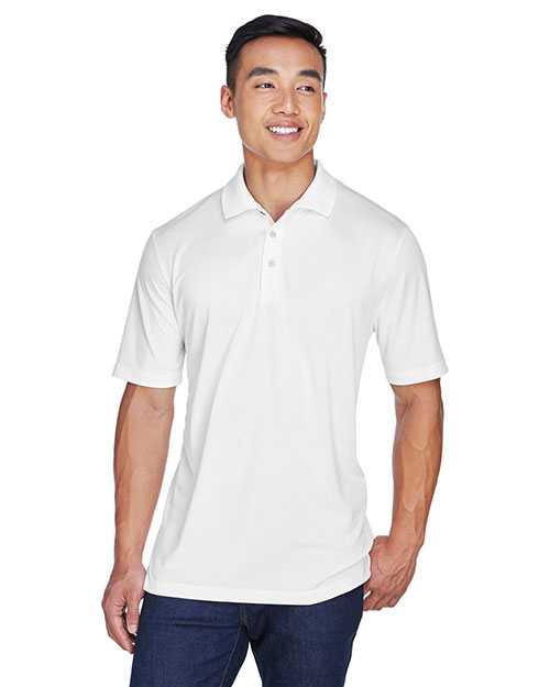 Ultraclub 8405 Men Cool & Dry Mesh Sport Polo White at bigntallapparel