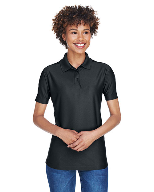 Ultraclub 8414 Women Cool & Dry Elite Performance Polo Black at bigntallapparel