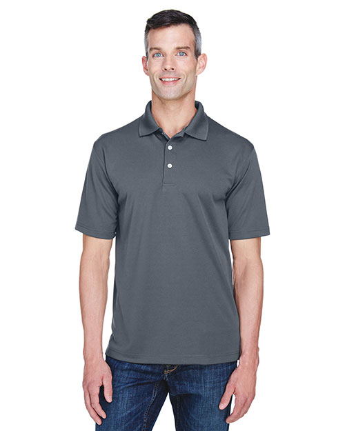 Ultraclub 8445 Men Cool & Dry Stainrelease Performance Polo Charcoal at bigntallapparel