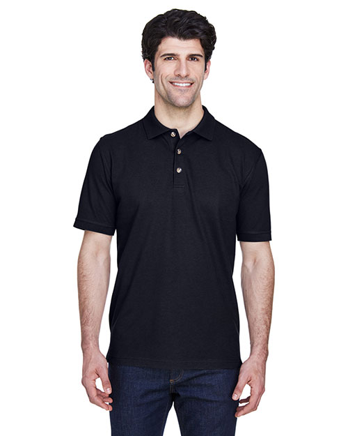 Ultraclub 8535 Men Classic Pique Polo Black at bigntallapparel