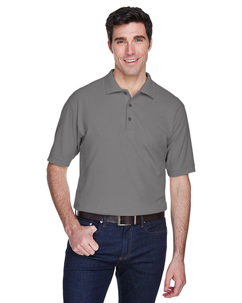Ultraclub 8540 Men Whisper Pique Polo Graphite at bigntallapparel