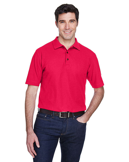Ultraclub 8540 Men Whisper Pique Polo Red at bigntallapparel