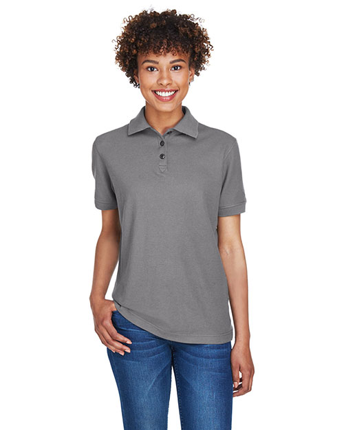 Ultraclub 8541 Women Whisper Pique Polo Graphite at bigntallapparel