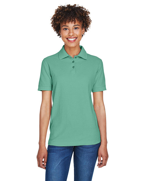 Ultraclub 8541 Women Whisper Pique Polo Leaf at bigntallapparel