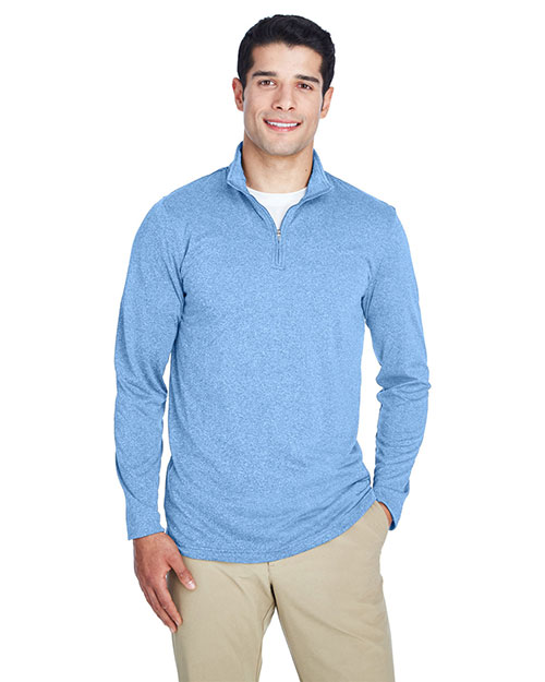 UltraClub 8618 Men 's Cool & Dry Heathered Performance Quarter-Zip