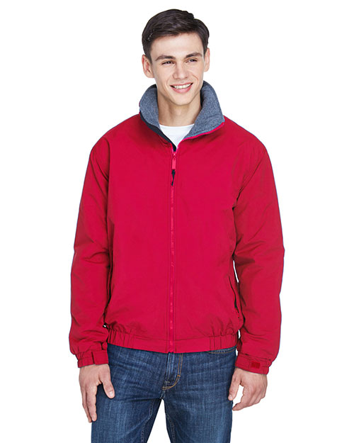 Ultraclub 8921 Men Adventure Allweather Jacket Red/ Charcoal at bigntallapparel