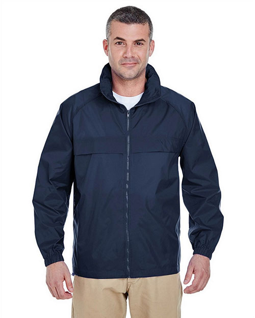 Ultraclub 8929 Men Zip Packaway Jacket True Navy at bigntallapparel