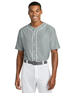 A4 A4N4184 Short Sleeve Full-Button Baseball Top at BignTallApparel