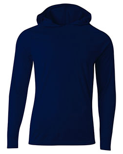 A4 N3409 Men's Cooling Performance Long-Sleeve Hooded T-shirt at BigNTallApparel