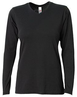 A4 NW3029  Ladies' Long-Sleeve Softek V-Neck T-Shirt