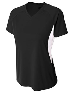 A4 NW3223  Ladies' Color Block Performance V-Neck T-Shirt
