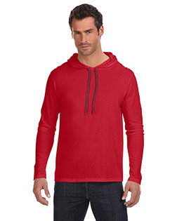 Anvil 987AN Men Ringspun Long-Sleeve Hooded T-Shirt at BigNTallApparel