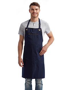 Artisan Collection by Reprime RP121  Unisex ‘Barley’ Contrast Stitch Sustainable Bib Apron