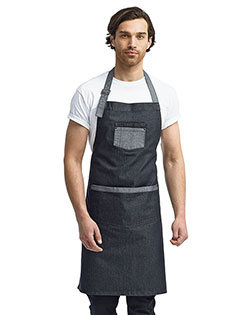 Artisan Collection by Reprime RP127 Unisex Domain Contrast Denim Bib Apron at BigNTallApparel