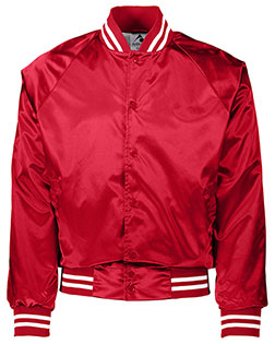 Augusta Sportswear 3610 Satin Baseball Jacket Striped Trim