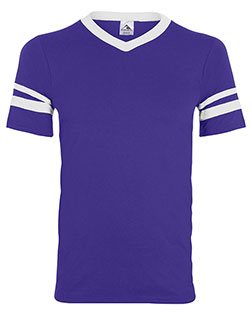 Augusta Sportswear 361  Youth V-Neck Jersey with Striped Sleeves