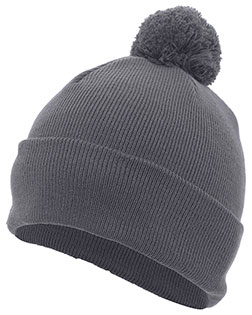 Augusta Sportswear 641K  Knit Fold Over Pom-Pom Beanie at BignTallApparel