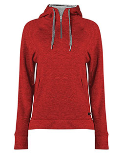 Badger 1051 FitFlex Women's French Terry Hooded Quarter-Zip at BigNTallApparel