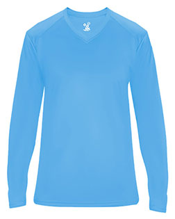 Badger 4064  Ultimate SoftLock™ Women's V-Neck Long Sleeve T-Shirt at BigNTallApparel