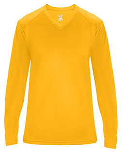 Badger 4064 Ultimate SoftLock™ Women's V-Neck Long Sleeve T-Shirt In Big & Tall Sizes