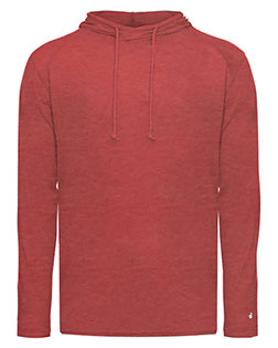 Badger 4905  Tri-Blend Surplice Hooded Long Sleeve T-Shirt at BignTallApparel